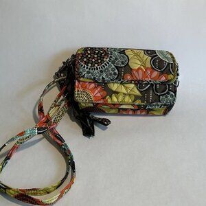 Vera Bradley Flower Shower Quilted Double Zip Wallet Wristlet
